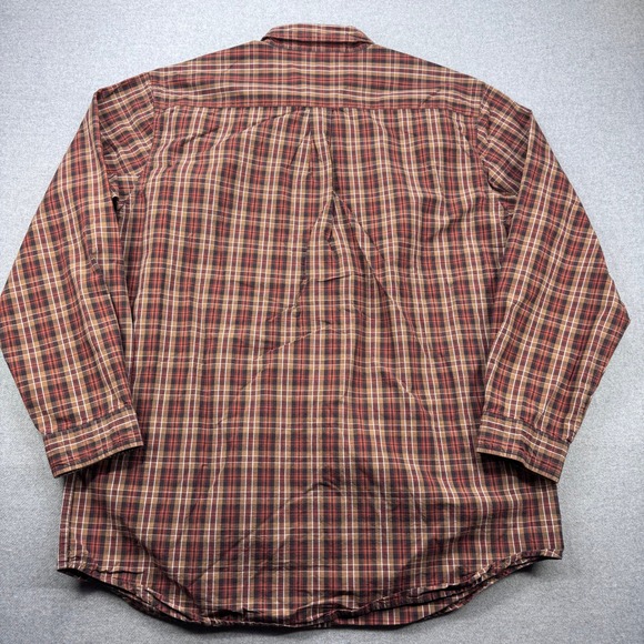 Carhartt Shirt Mens XL Tall Brown Plaid Long Sleeve Button Up 2007 Autumn Fall - Picture 10 of 11